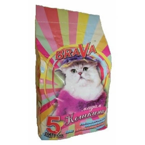 Наполнитель минеральный для кошачьего туалета BraVa, впитывающий, без ...