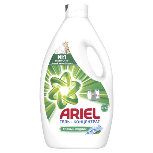 Гель для стирки белья Ariel Горный родник 40 cтирок 2,6 л купить на ...