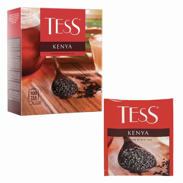 Чай TESS (Тесс) "Kenya", черный, 100 пакетиков в конвертах по 2 г, 1264 ...