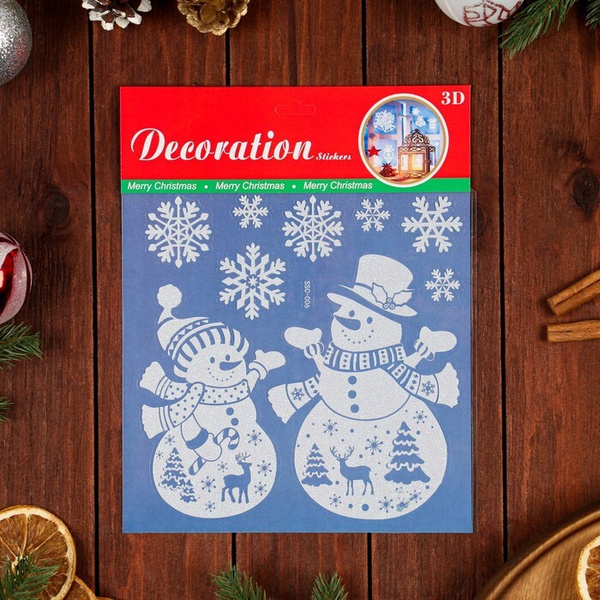 Новогодние наклейки на окна Ozon