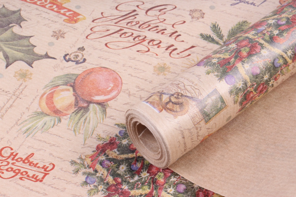 Вопросы и ответы о Новогодняя упаковочная бумага с дизайном "Новый год ...