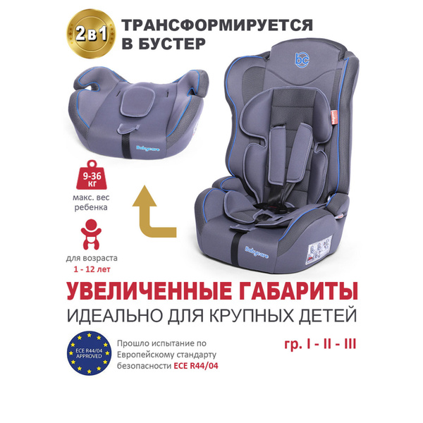 Автокресло детское Upiter Plus гр I/II/III, 9-36кг, (1-12лет), Babycare ...