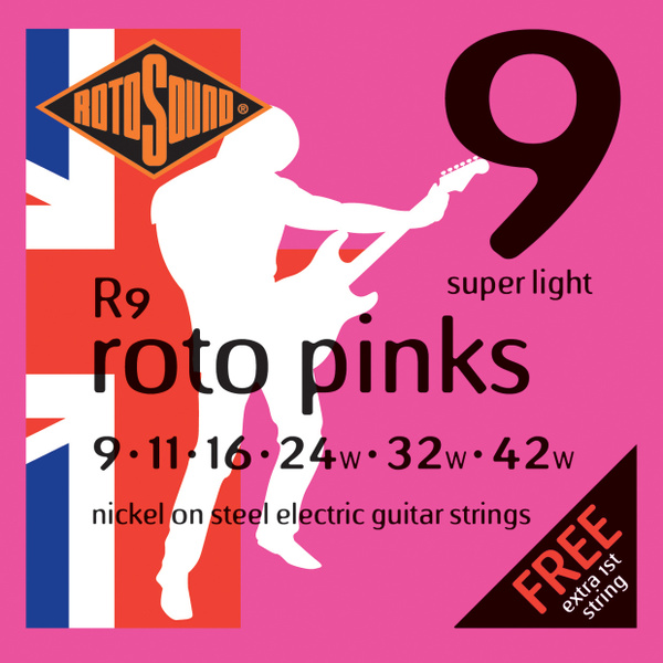 ROTOSOUND R9 STRINGS NICKEL SUPER LIGHT струны для электрогитары ...