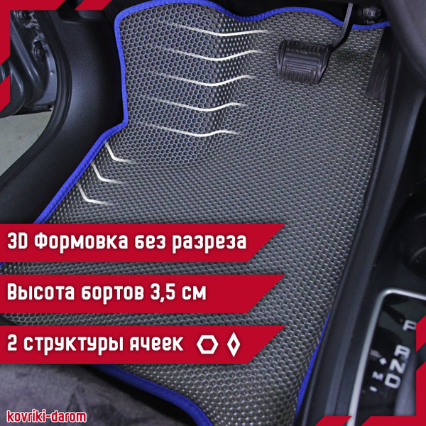 Коврики в салон автомобиля KOVRIKIDAROM Коврики Vesta47, цвет синий ...