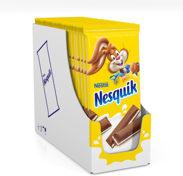 Шоколад Nesquik, молочный, с молочной начинкой, 20 шт по 100 г - купить ...