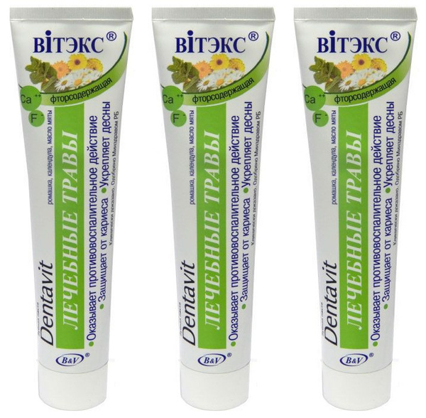 Витэкс Зубная паста ДЕНТАВИТ Лечебные травы 160г, 3 шт/ - купить с ...