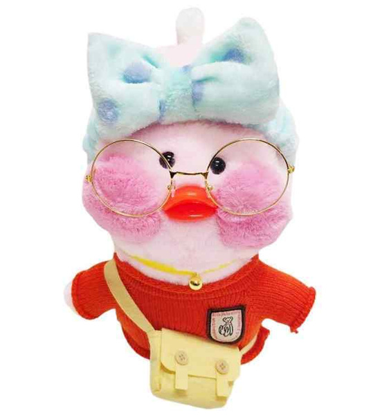 Утка мягкая игрушка / Плюшевая уточка lalafanfan duck / Утенок в очках ...