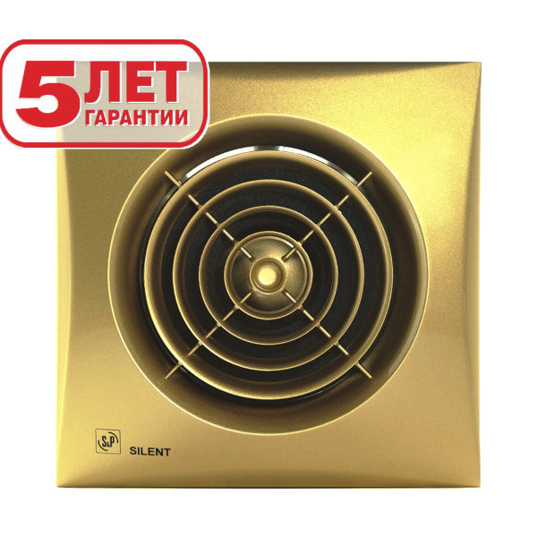 Тихий вентилятор вытяжной 100 мм, Soler&Palau Silent-100 CZ Gold, с ...