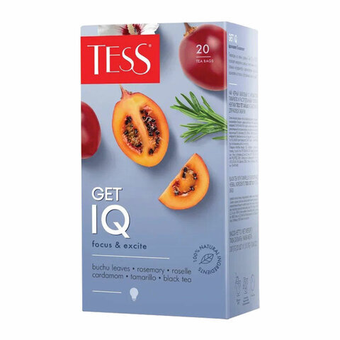 Чай TESS (Тесс) "Get IQ", черный с кардамоном, розмарином и гибискусом ...