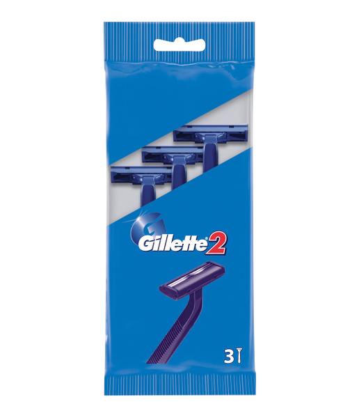 Одноразовые мужские бритвы Gillette2, с 2 лезвиями, 3, фиксированная ...