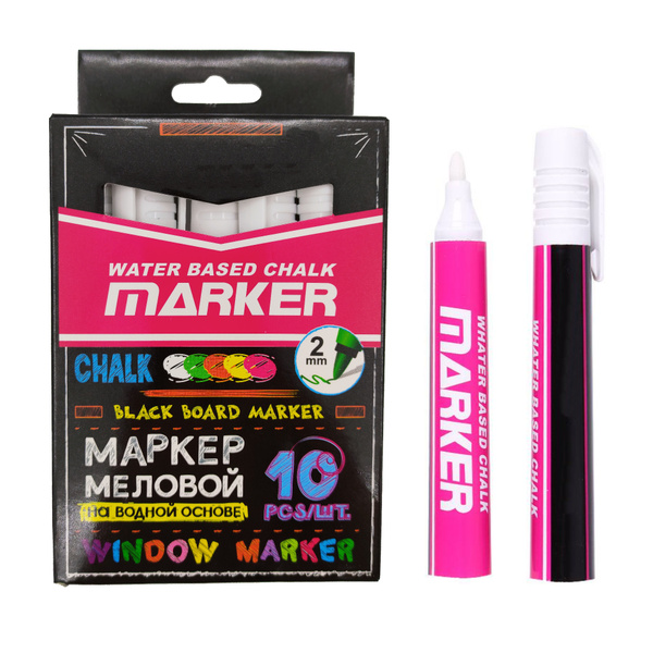Меловые маркеры белые на водной основе - жидкий мел сухо-стираемый для ...