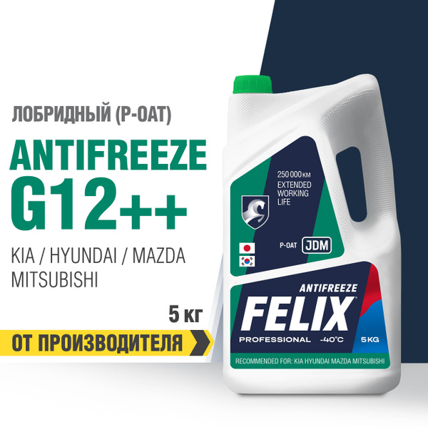 Антифриз FELIX "JDM" , зеленый, -40С, 5 кг, для Kia, Hyundai ...