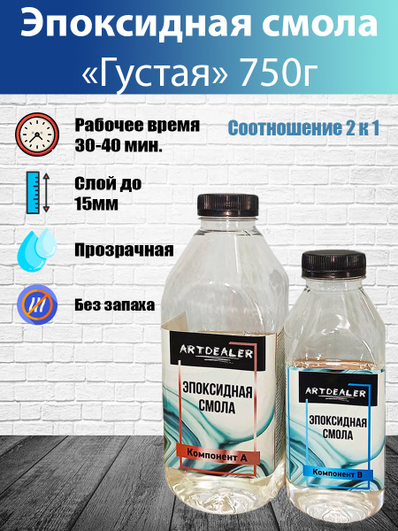 Набор Прозрачная эпоксидная смола с отвердителем для заливки и ...