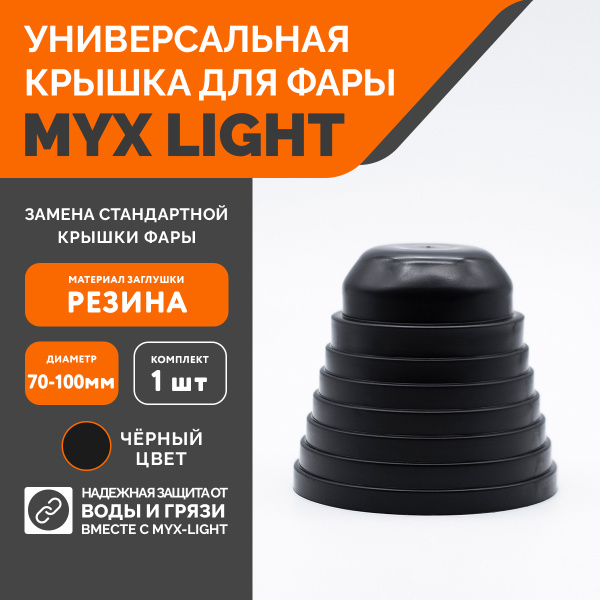 Заглушка крышки фары MYX-Light резиновая универсальная, 1 шт. купить по ...