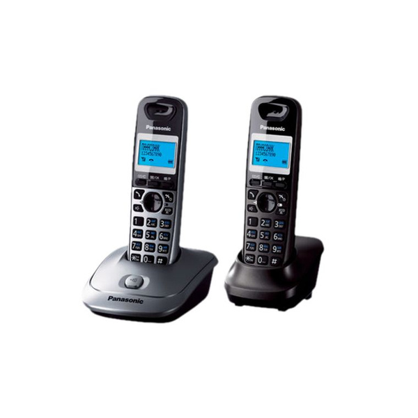 Телефон PANASONIC KX-TG2512RU1, DECT (база серебристая + трубка титан ...