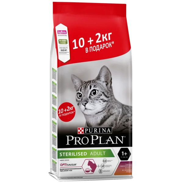 Корм сухой Pro Plan Sterilised для стерилизованных кошек с уткой и ...