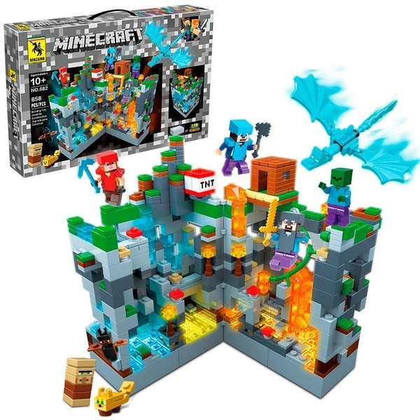 Конструктор Renzaima Майнкрафт / Каменная шахта / Подсветка (858 ...