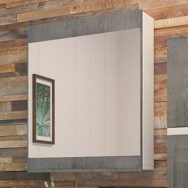 Зеркало для ванной со шкафом EvaGold Oliver 60 кора дуба лофт - купить ...