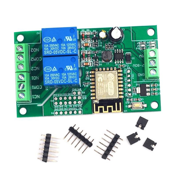(E V J Y) Блок питания 5 В/8-80 В ESP8266WIFI Двухканальный релейный ...