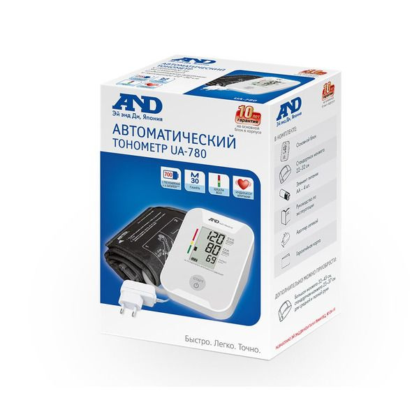 Тонометр Эй энд Ди (A&D) UA 780 АС автомат короб +адаптер сетевой ...