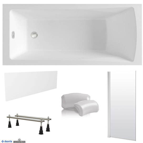 Готовый набор 7в1: акриловая ванна Lavinia Boho One 170 x 70, ножки ...