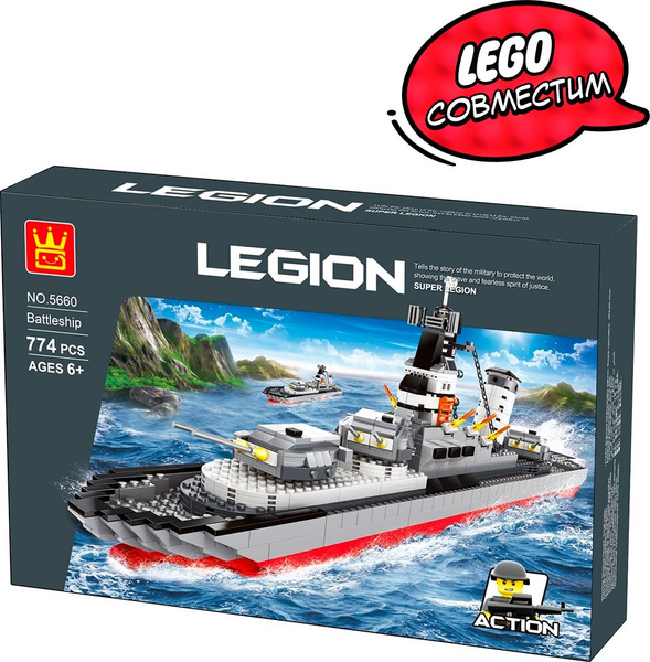 Конструктор Wange Корабль Линкор, лего совместимый, 774 детали, 70005 ...