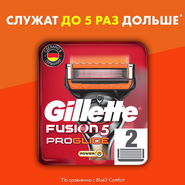 Сменные кассеты для бритья Gillette Fusion5 ProGlide Power, 2 шт ...
