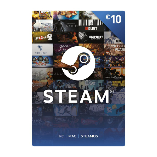 Пополнение кошелька Steam, карта оплаты Steam, регион EU, 10 EURO ...