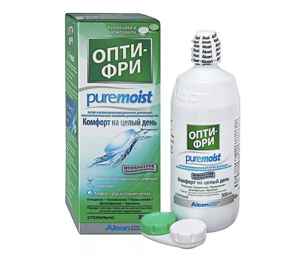 Раствор для контактных линз Опти-Фри Pure Moist, с контейнером, 300 мл ...
