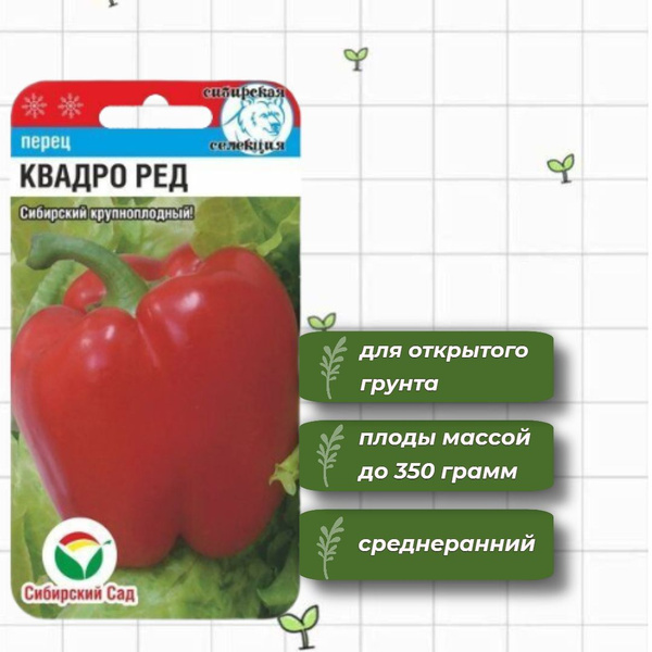 Перец квадро ред отзывы фото Перец сладкий Сибирский сад ПерецСБ - купить по выгодным ценам в интернет-магази