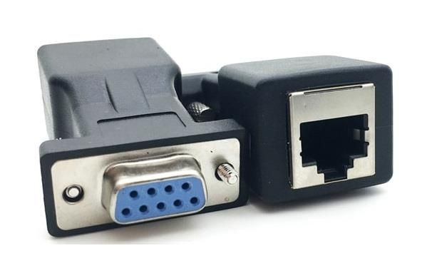 Кабель RJ-45 гнездо - DB9F гнездо Переходник RS232 (COM-порт на LAN ...