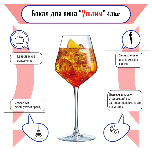 Бокал Eclat Cristald'Arques Paris для красного вина, для белого вина ...