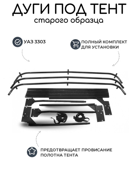 Дуги тента УАЗ 3303 старого образца (без тента) купить по низкой цене в ...