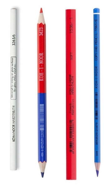 Карандаши Koh-I-Noor, 4 шт, по стеклу, металлу и пластику белый ...