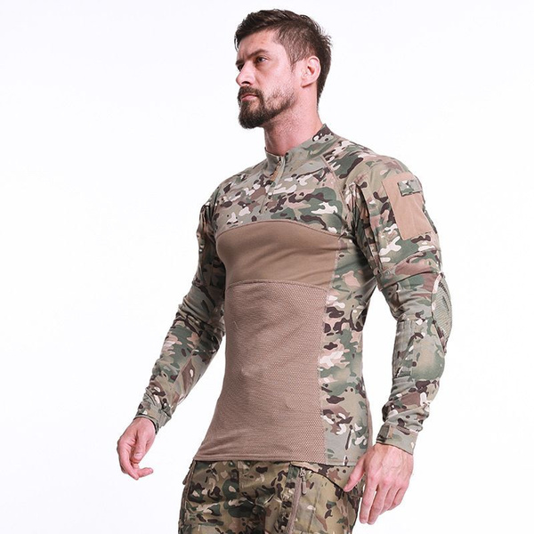 Рубашка тактическая мультикам, боевая рубаха, кофта эластичная, 2XL ...