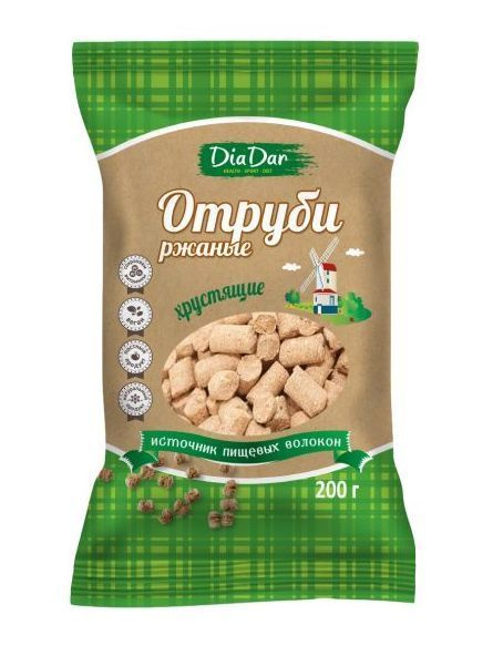 Отруби DiaDar ржаные хрустящие, 200г купить на OZON по низкой цене ...