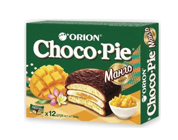 Choco Pie Печенье, Манго, 12 шт, 360 г - купить с доставкой по выгодным ...