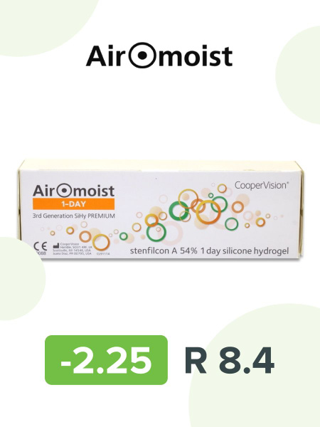 Airomoist однодневные контактные линзы AIROMOIST 1-DAY Premium (30шт ...