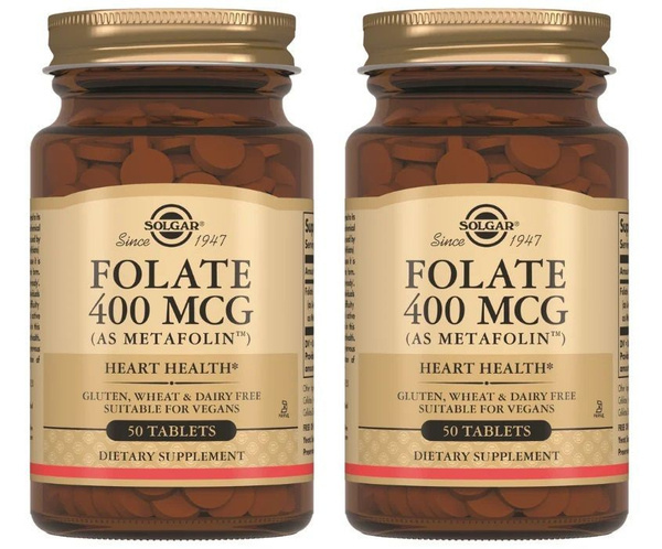 Solgar Folate 400 mcg Metafolin (Солгар Фолат 400 мкг Метафолин), 50 ...