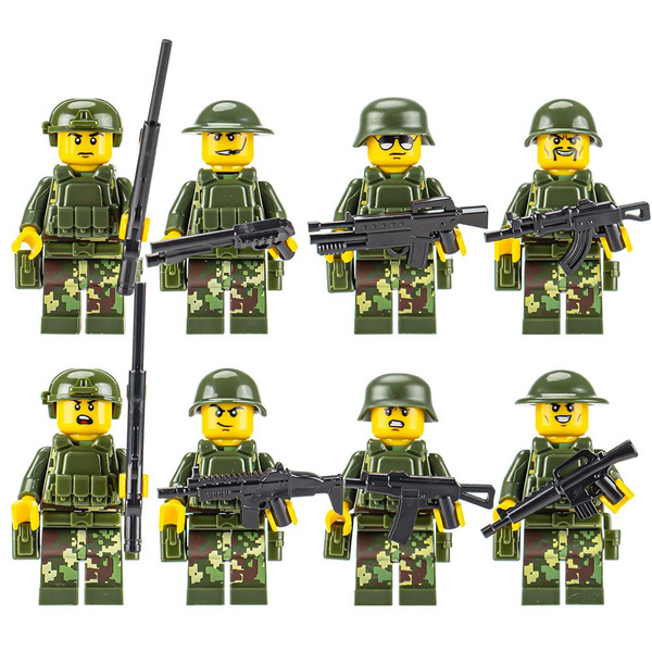 Солдатики Лего в подарочной коробке из 8 штук/Военные персонажи Lego ...