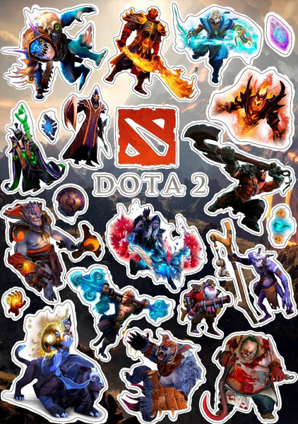 Набор виниловых наклеек, стикеров на листе А5. Игра Дота 2, Дота2 (Dota ...