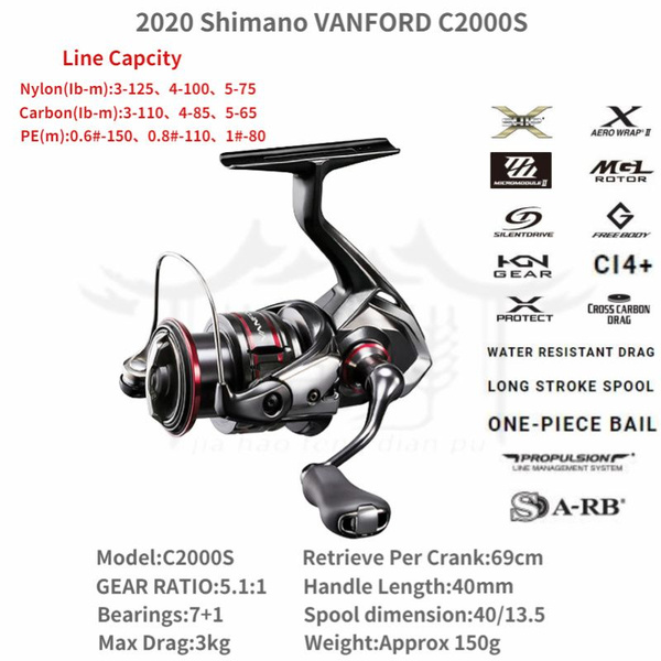 Катушка Shimano 2020 ДЛЯ СПИННИНГА VANFORD Max Drag 2,5-11 кг ДЛЯ ...