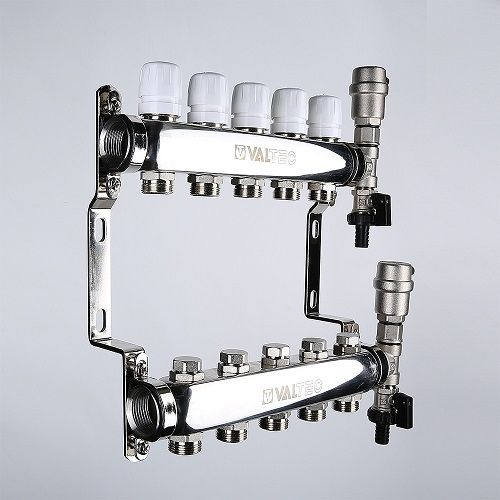 Коллекторная группа VALTEC на 4 выхода с регулирующими и ...