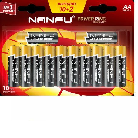 NANFU Нанфу Батарейка AA блистер 10+2шт. - купить с доставкой по ...