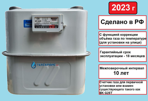 НПП Скайметр Счетчик газа Вектор СГВ МТ G25 с термокорректором 2023 ...