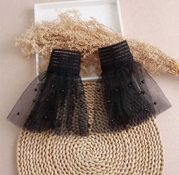 Манжеты кружевные ажурные съёмные на эластичной резинке из мягкого ...