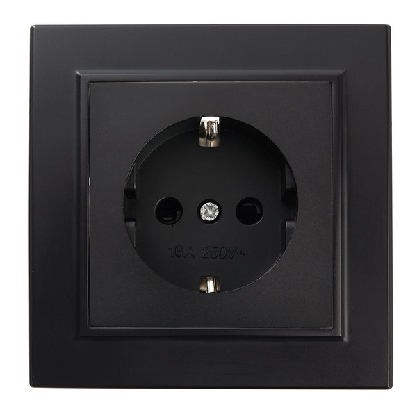Розетка 1-местная c/з STEKKER, PST16-9010-03, 250В, 16А, с защитной ...