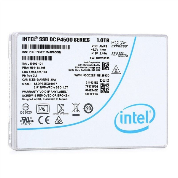 4 ТБ Внутренний SSD-диск Intel B/DC P4500 (P4500 4TB U.2 PCIe 3.1 ...