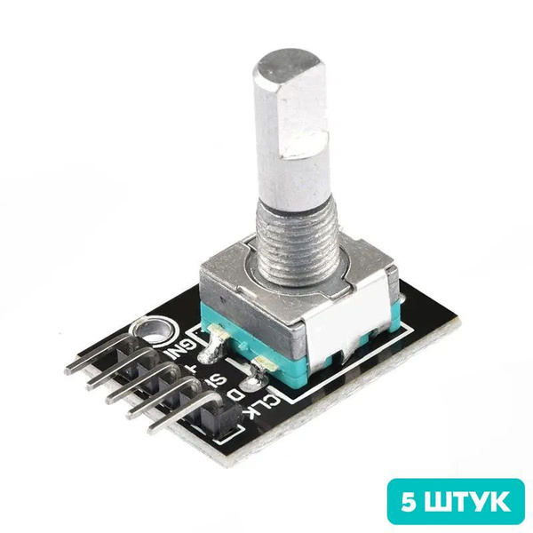 Модуль энкодера KY-040 5 Pin, 24 импульса на оборот, 360 градусов (5 ...