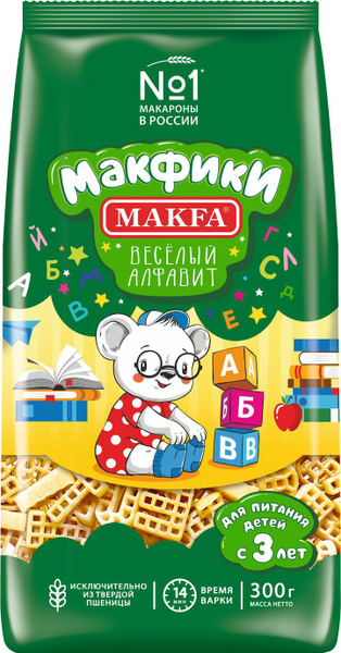 Макаронные изделия Makfa Макфики: веселый алфавит, 2 шт х 300 г ...